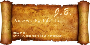 Jaszovszky Béla névjegykártya